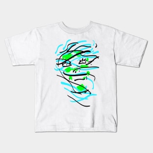 windflow- a mystical face of a chubby mermaid Kids T-Shirt